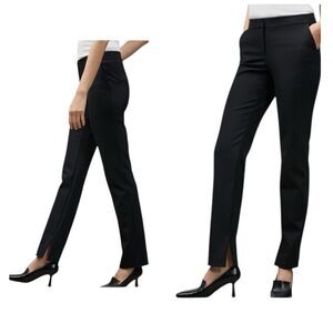 NWT Lafayette 148 New York Acclaimed Stretch Waldorf Ankle Pants Black US 16